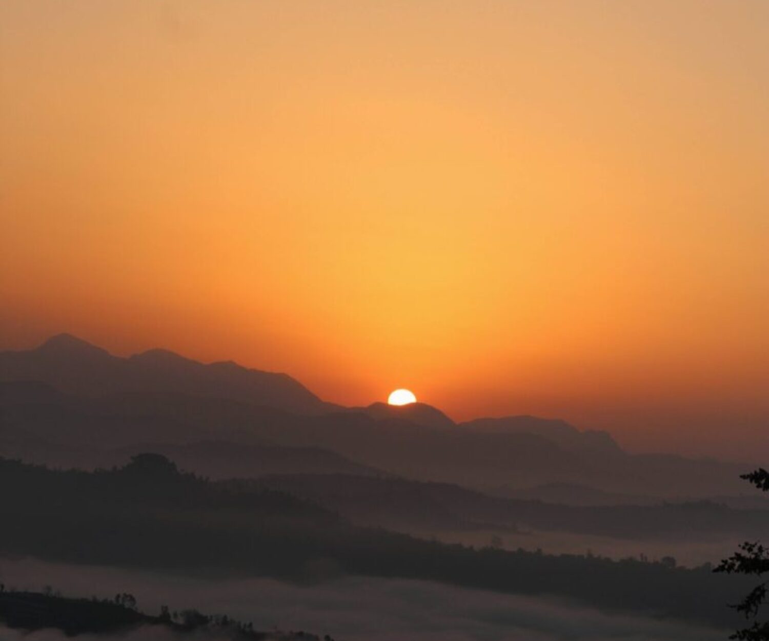 sun peeping on ice mountain