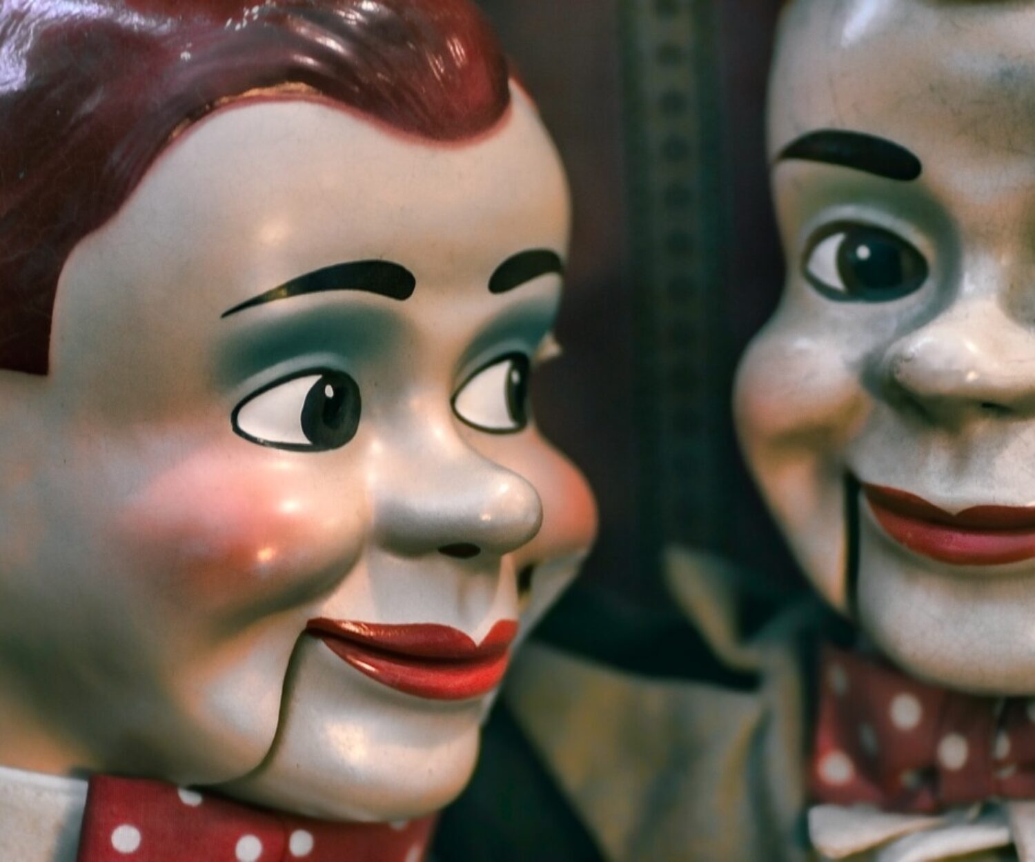 close-up photo of Goosebumps Slappy the Dummy ventriloquist doll